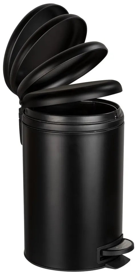 Čierny odpadkový kôš Wenko Leman Easy Close, 12 l