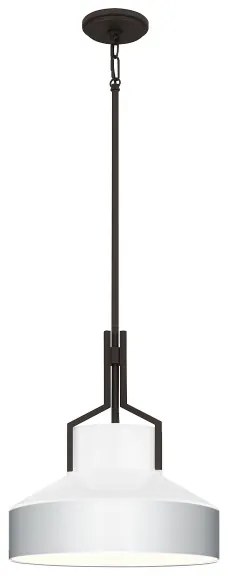 Quoizel QZ-BRECKEN-2P-OZ-OPAL - Stropné svietidlo na tyči BRECKEN 2xE27/60W/230V čierna/biela