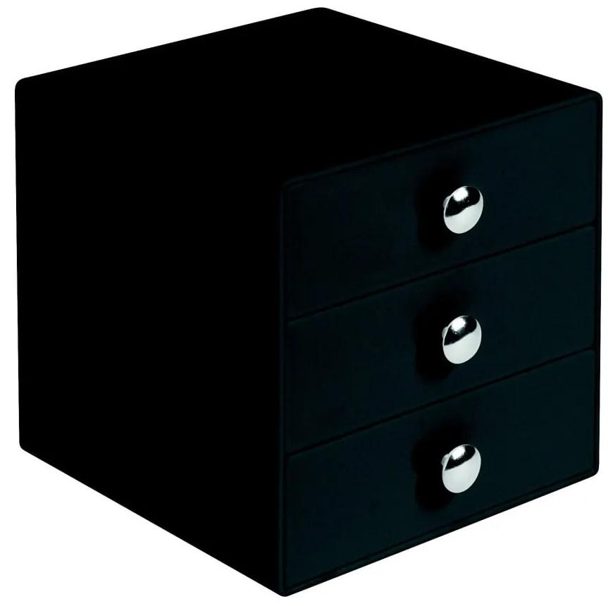 Čierny organizér s 3 zásuvkami InterDesign Drawer