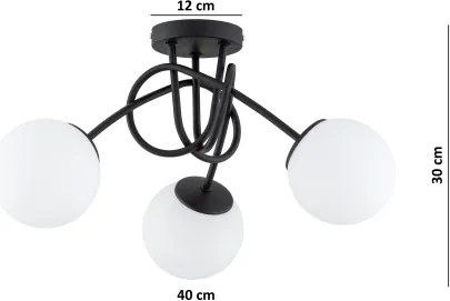 BRILAGI - Prisadený luster MILO 3xE27/60W/230V čierna
