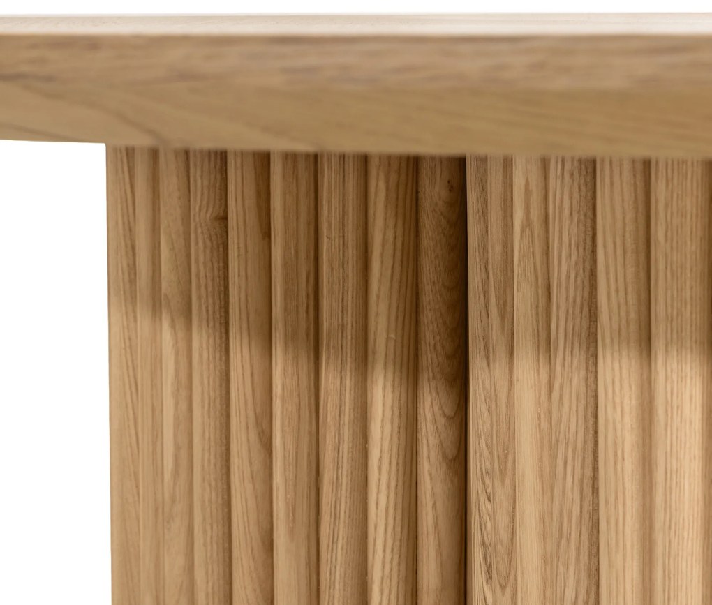 Kruhový konferenční stolek Vesby 100 cm dub přírodní/jasan