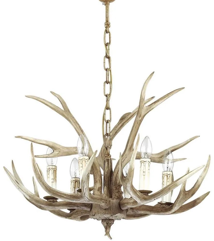 Ideal Lux - Luster na reťazi CHALET 6xE14/40W/230V parožie