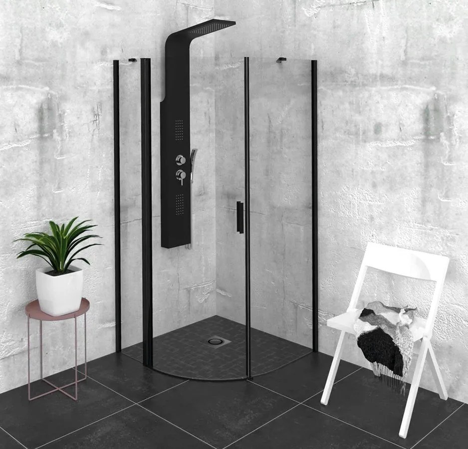 Polysan Polysan, ZOOM BLACK štvorcová sprchová zástena 900x900mm, rohový vstup, ZL4915BL-02