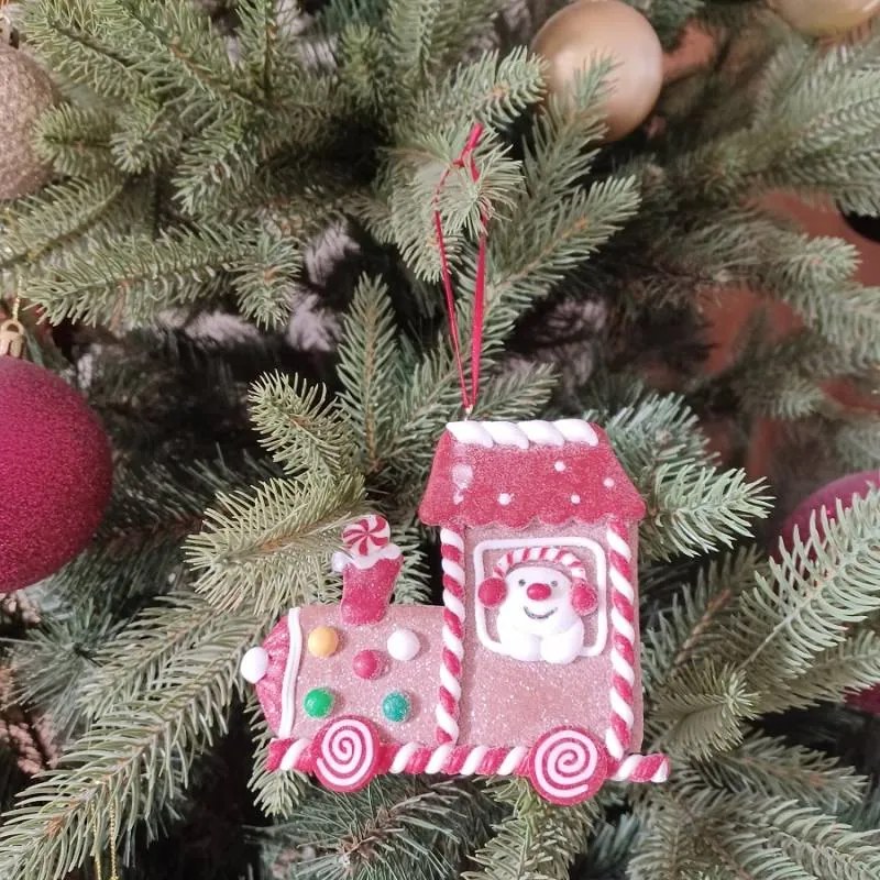 DECOLED Ozdoba, perníčkový vláček, 11 x 10 cm