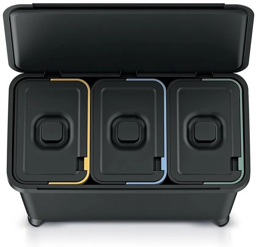 Odpadkový kôš SYSTEMA na triedený odpad 3 x 10 l, čierna