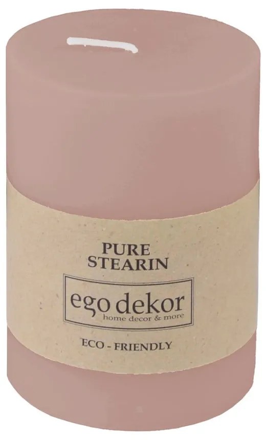 Púdrovoružová sviečka Eco candles by Ego dekor Friendly, doba horenia 37 h
