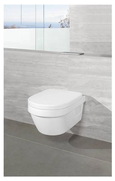 Villeroy & Boch ARCHITECTURA - WC misa bezrámová, 480x350x340 mm, závesný model, DirectFlush, biela Alpin CeramicPlus 4687R0R1