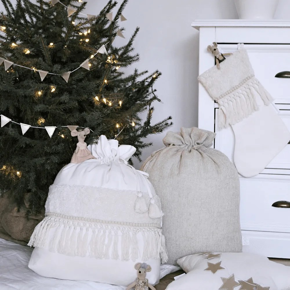 Vianočné Boho pančucha 42x26cm