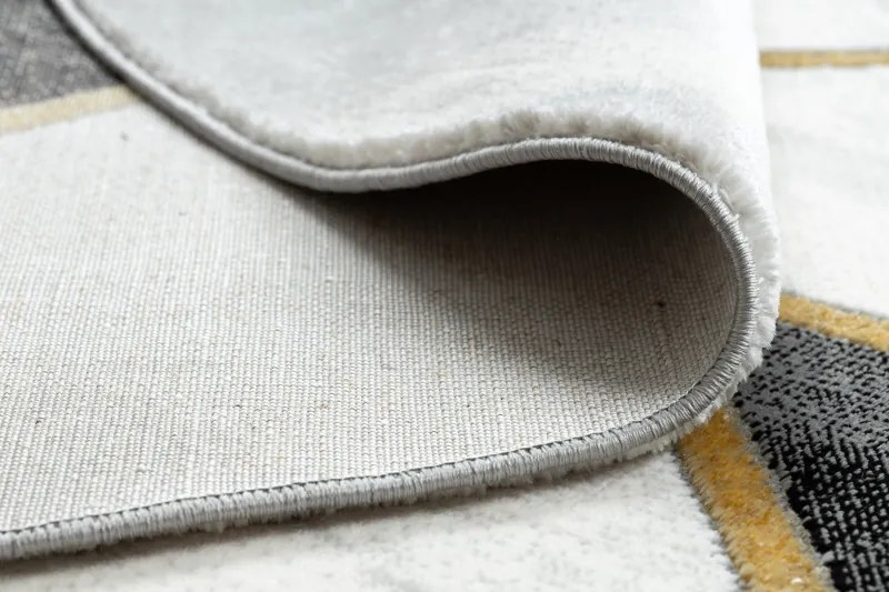 Dywany Łuszczów, Kusový koberec Emerald 1015 black and gold kruh, 160x160 (priemer) kruh, čiernobiela, obývacia izba