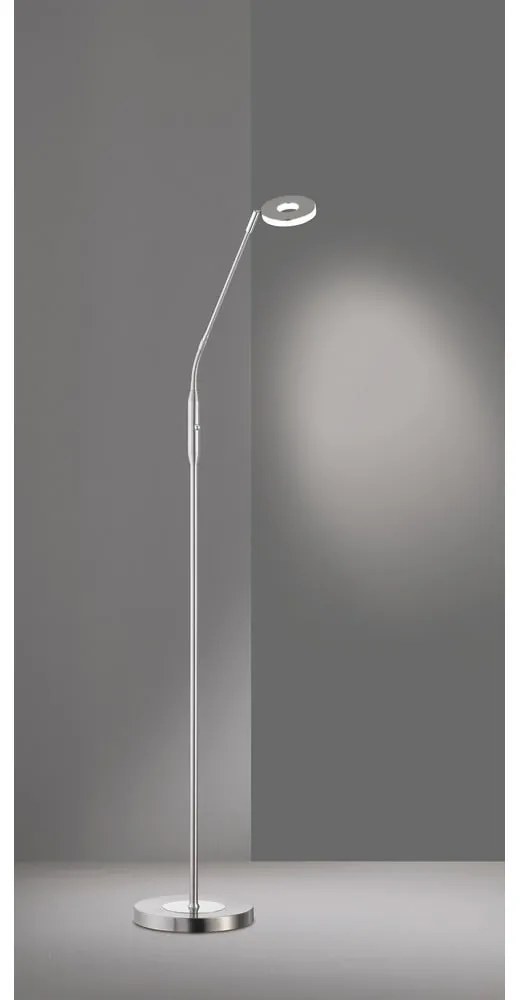 LED stmievateľná stojacia lampa v striebornej farbe (výška 150 cm) Dent – Fischer &amp; Honsel