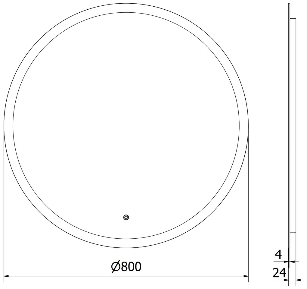 Mexen Oro, okrúhle LED podsvietené kúpeľňové zrkadlo 80 cm, 6000K, vykurovacia podložka proti zahmlievaniu, 9824-080-080-611-00