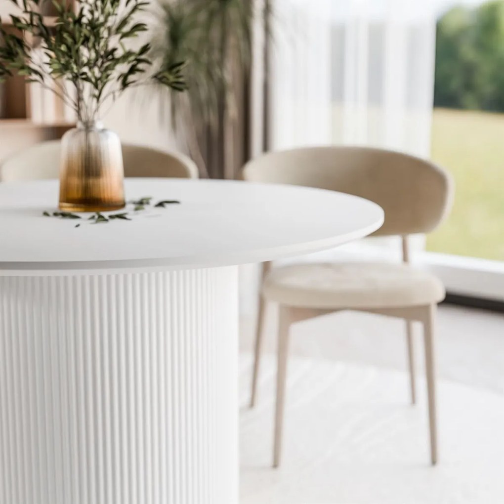 OKRÚHLY JEDÁLENSKÝ STÔL DEBORA BIELY 120 cm