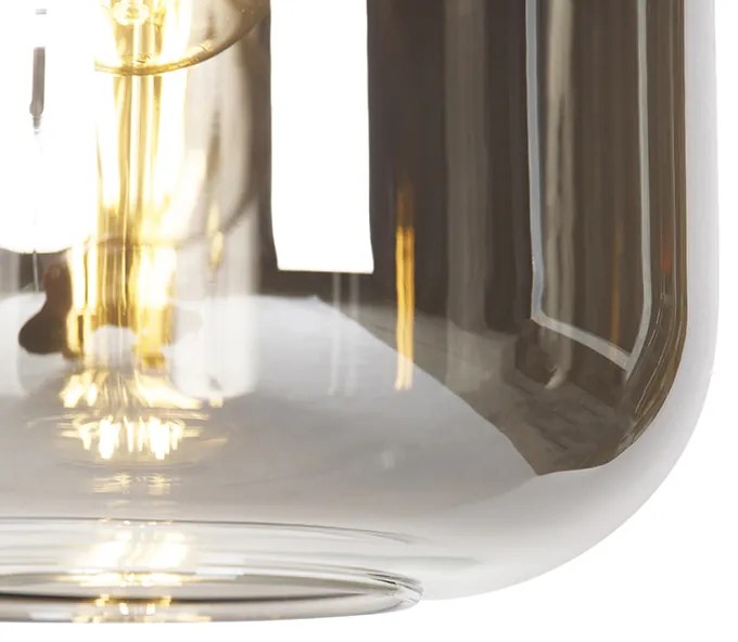 Inteligentné závesné svietidlo čierne s dymovým sklom 4-žiarovkové vrátane Wifi A60 - Zuzanna