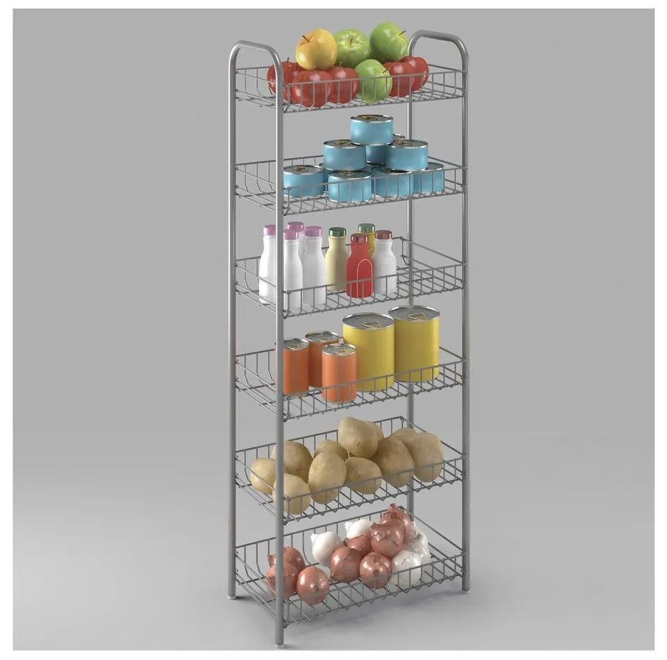 Biely kovový úložný regál 41x104 cm Monaco – Metaltex