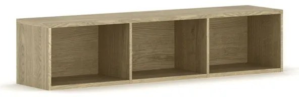 Nástenná knižnica INTEGRO, 465 x 1750 x 400 mm, 3 police, dub prírodný