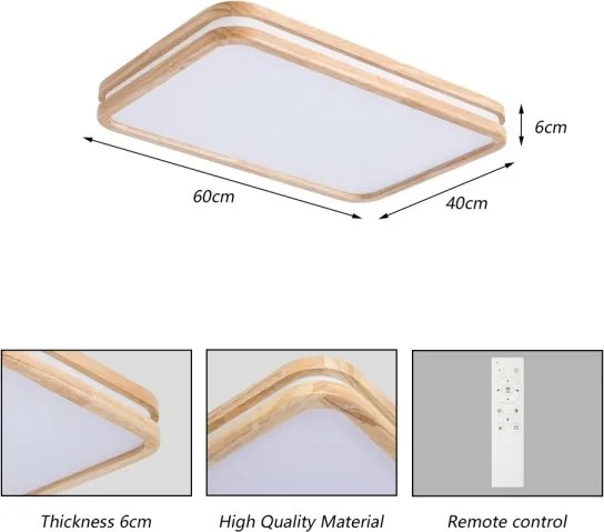 Brilagi - stmievané LED svietidlo MOLINA SQUARE LED/54W/230V dub 60x40 cm + DO