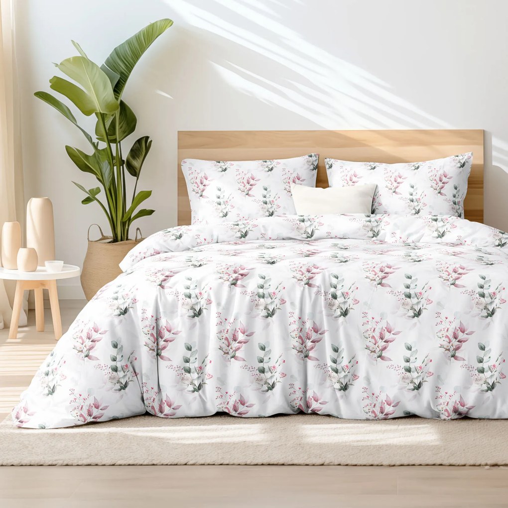 Goldea bavlnené posteľné obliečky deluxe - nežné ruže 140 x 220 a 70 x 90 cm