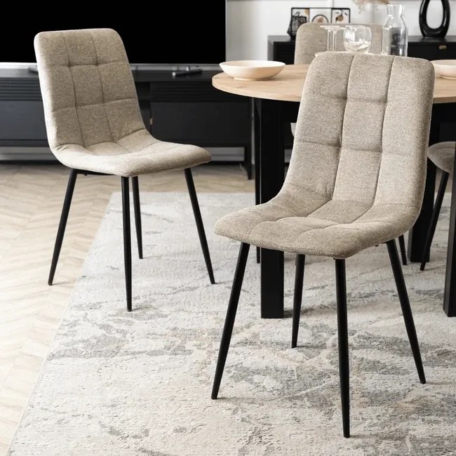 Jedálenská stolička Salva béžová štrukturovaná látka
