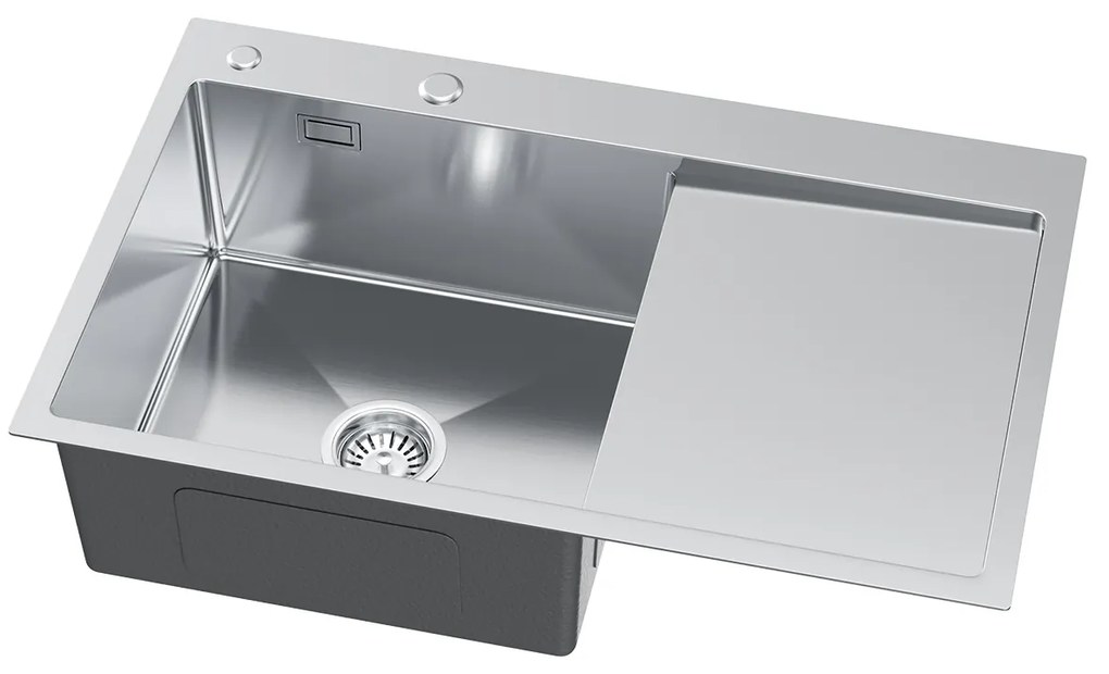 Erga HD, 1-komorový oceľový drez 780x490x210 mm, ľavý, oceľová, ERG-MLS-HD7849L