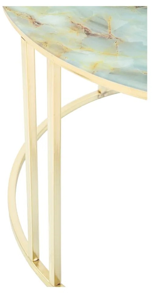 Bielo-zlatý konferenčný stolík Mauro Ferretti Sepa, ø 75 cm