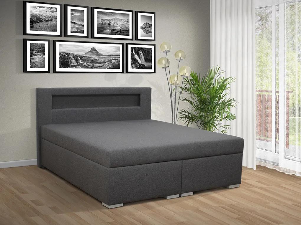 Čalúnená posteľ s úložným priestorom Tango 160 Typ farebného prevedenia: Savana sivá 05, Typ čela: A