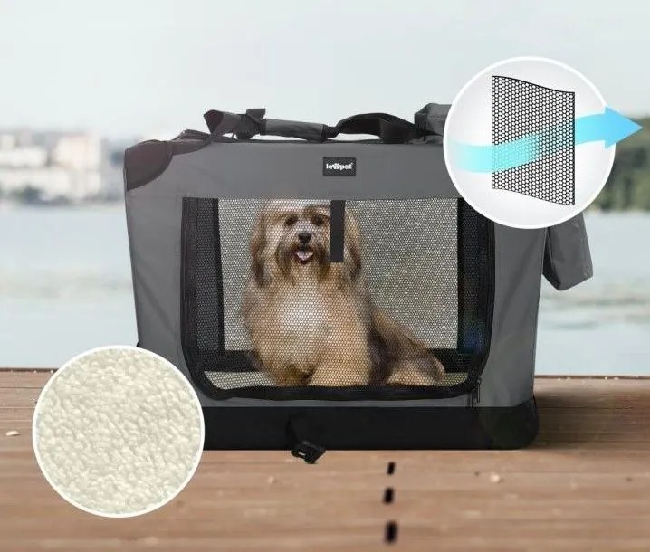 Leopet Prepravný box pre psov L, 70 x 52 x 52 cm, antracit