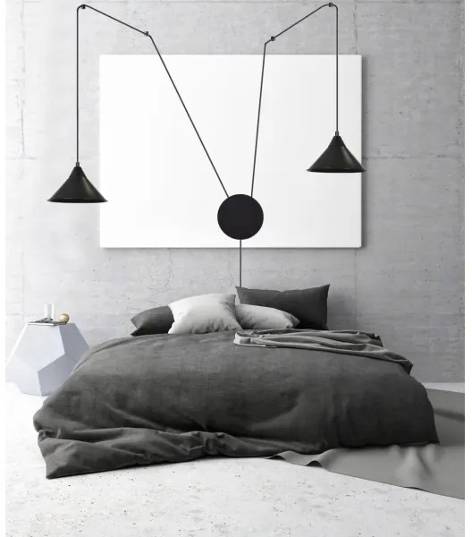 Luster na lanku ABRAMO 2xE27/15W/230V čierna