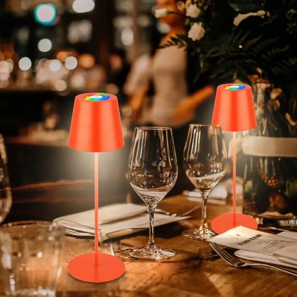 Briloner 7510012-LED RGB Stmievateľná stolná lampa CALIDA 2,5W/5V IP44 1200mAh oranžová