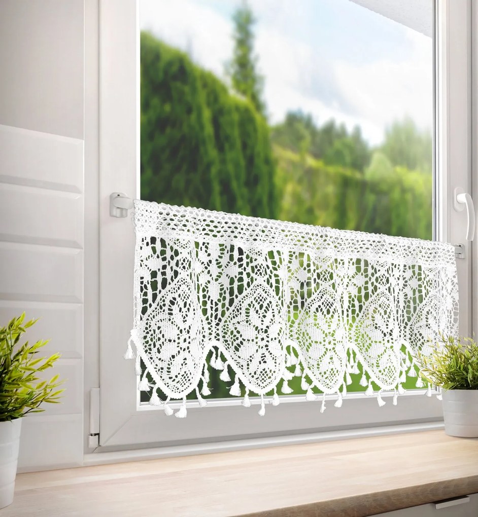 KRÁTKA ZÁCLONA NA PÁSKE MOLY 150X30 CM BIELA