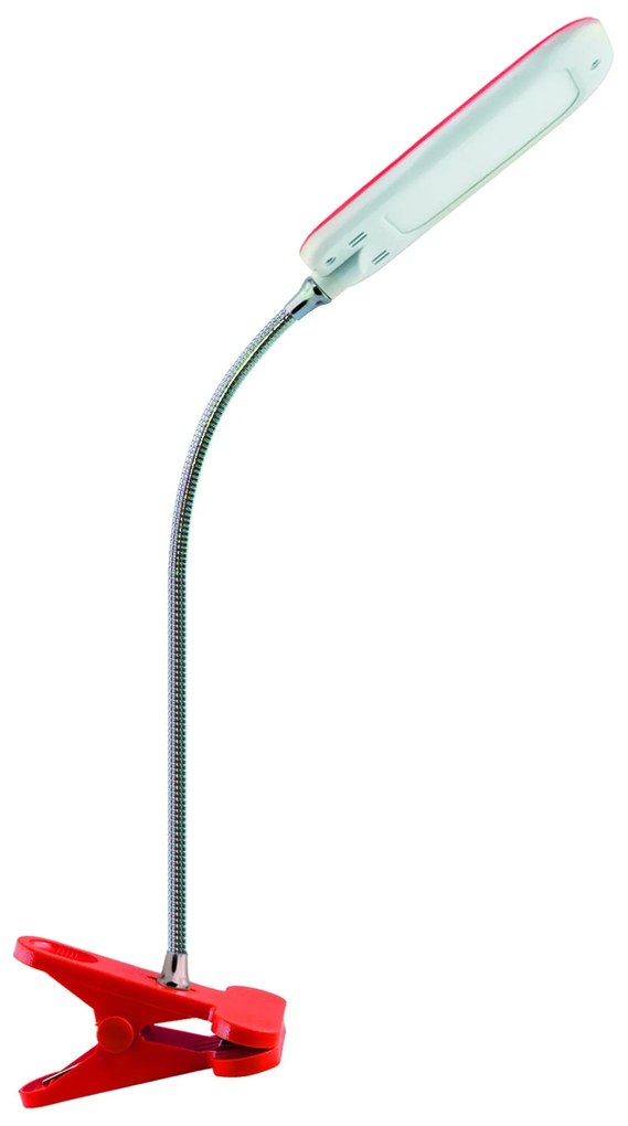 S.T.R. Moderná stolová lampa s klipom DORI LED, 6 W, denné biele svetlo, zelená