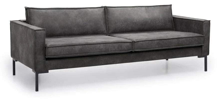 Tmavosivá pohovka z imitácie kože 216 cm Rate - Scandic