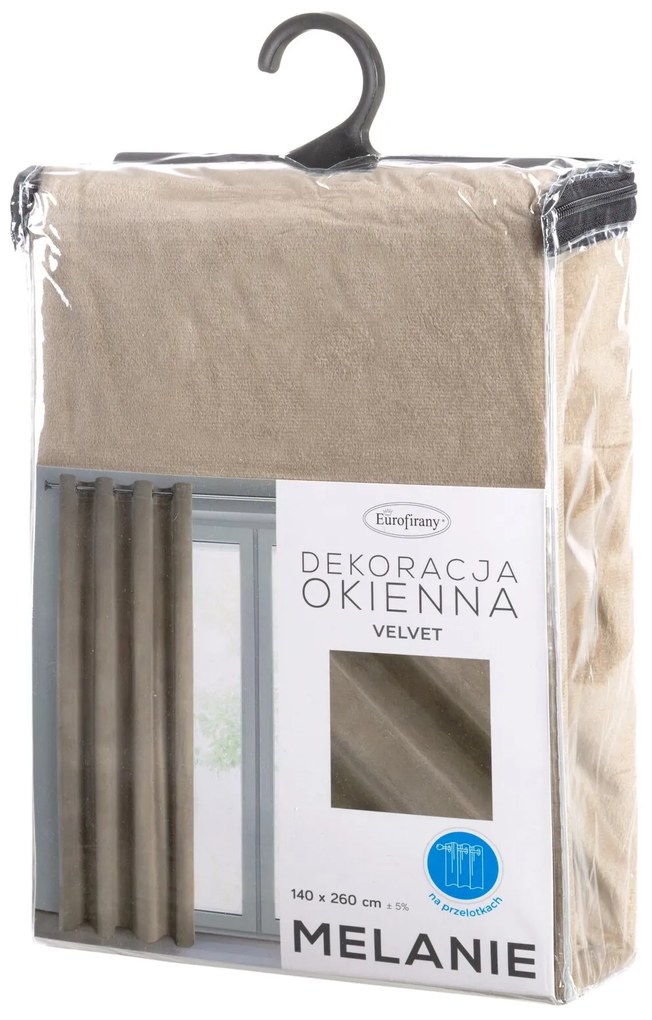 ZATEMŇOVACÍ ZÁVES NA KRÚŽKOCH MELANIE 140X250 CM TMAVOBÉŽOVÁ