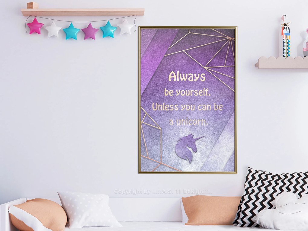 Artgeist Plagát - Be Yourself [Poster] Veľkosť: 20x30, Verzia: Zlatý rám