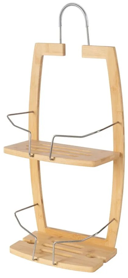 Závesná bambusová kúpeľňová polička v prírodnej farbe – Compactor