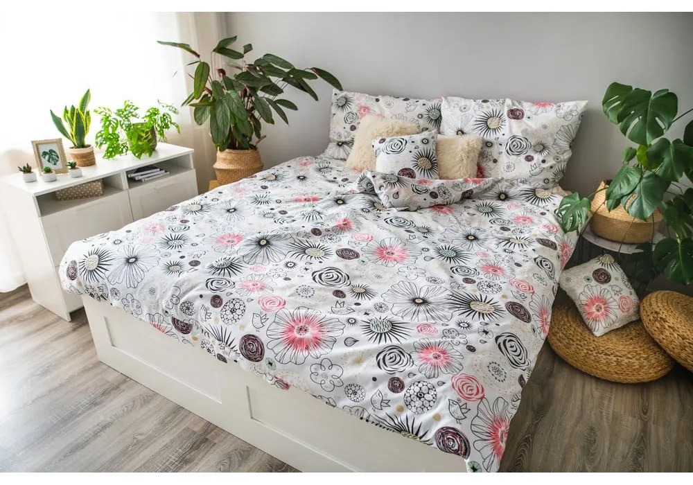 Biele bavlnené obliečky na jednolôžko 140x200 cm LP Dita Cardo - Cotton House