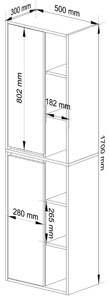 Závesná kúpeľňová skrinka VAMI 50 cm - výber z 6 prevedení