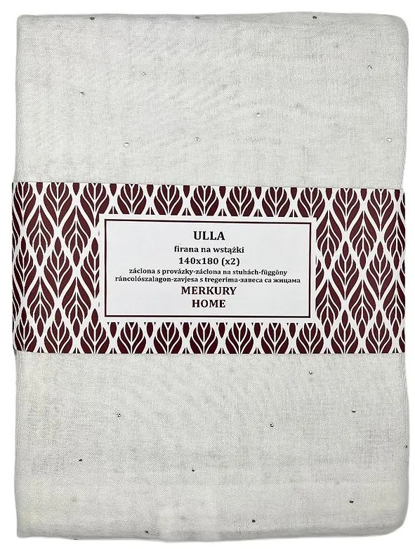 Záclona s provázky Ulla polyester ecru 140x180 Merkury Home II/22