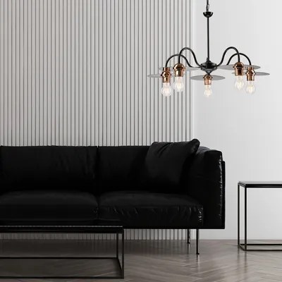 Industriálne závesné svietidlo ALICE 5 čierne