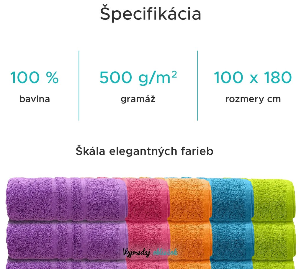 Osuška Comfort Maxi 100x180 cm fialová, 100% bavlna