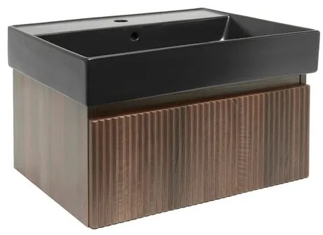 Kúpeľňová skrinka s umývadlom SAT Evolution 78x30x44,8 cm matný orech SATEVO80NAU2B