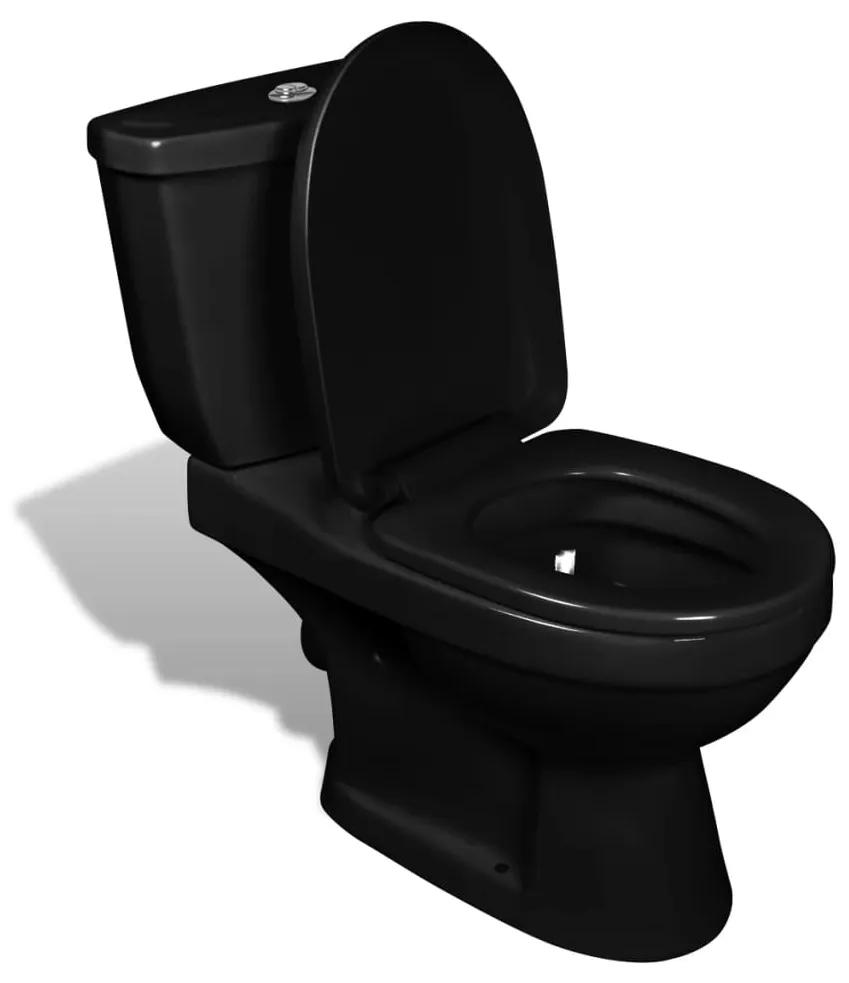 vidaXL Toaleta s nádržkou, čierna