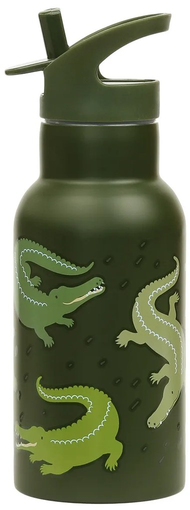 A Little Lovely Company - antikorová fľaša na pitie, 350 ml - krokodíl
