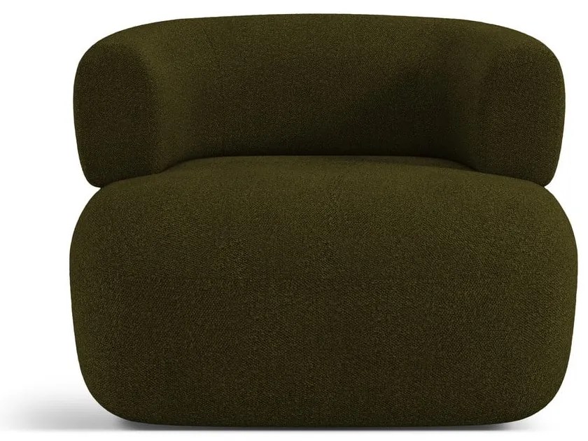 Zelené kreslo z textílie bouclé Jenny – Micadoni Home