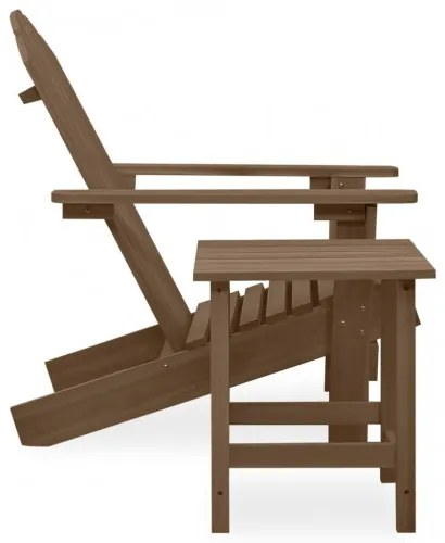 vidaXL Záhradná stolička Adirondack so stolíkom jedľový masív hnedá-
