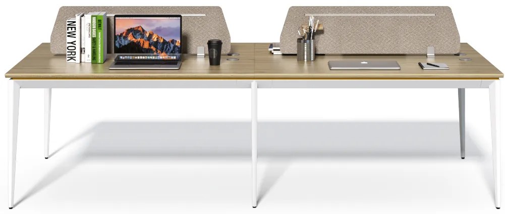 Kancelársky set pre 4 osoby Houseland Profit Max 02 2814 dub/biela