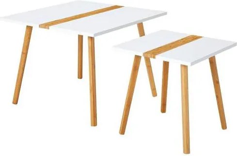 XXXLutz SADA ZASÚVACÍCH STOLÍKOV, prírodná farba, biela, drevo, 60/40/60/40/45/40 cm PBJ - Online Only obývacie izby - 007968026902