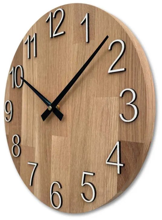 Elegantné nástenné hodiny z masívneho dubu I SENTOP MAS016-OSMO-3071-heads-black