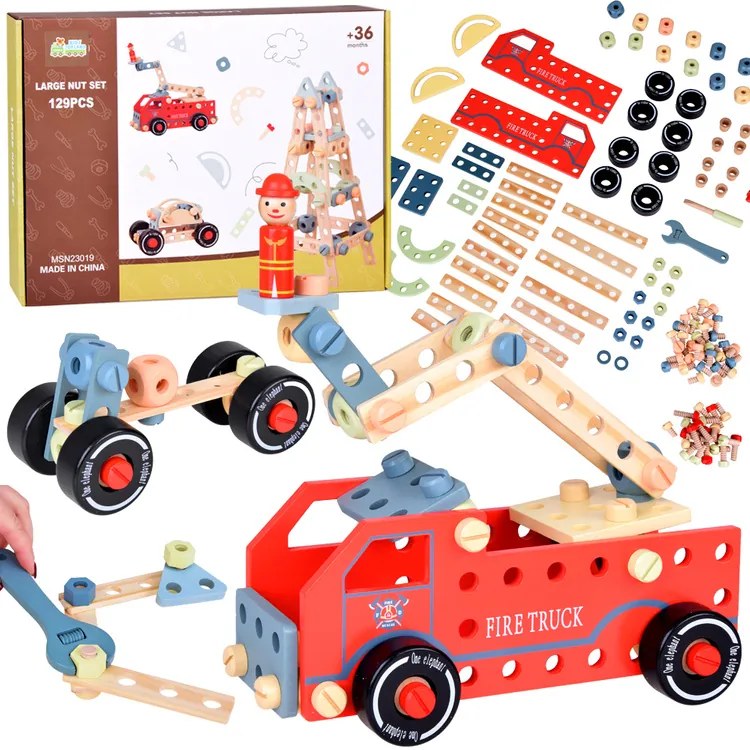 Drevená stavebnica Blocks Build Auto Towers 129 ks Jokomisiada ZA5381