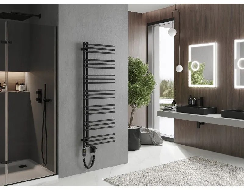 Mexen Neptun, elektrické vykurovacie teleso 1400 x 500 mm, 600 W, čierna, W101-1400-500-2600-70