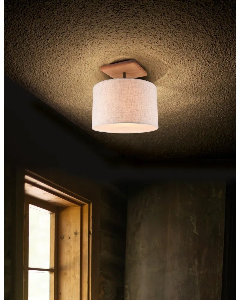 Svetlosivé stropné svietidlo s textilným tienidlom Elmau – Trio